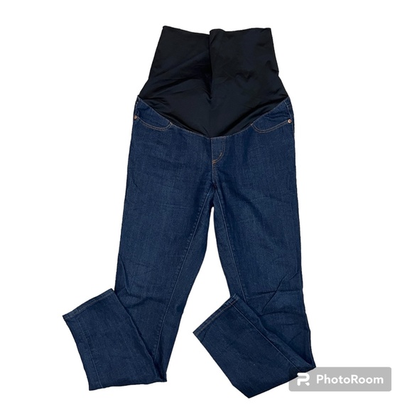 LOFT‎ Maternity Jeans Skinny Dark Wash Stretch Full Panel Size 4M Stretch - Picture 1 of 7